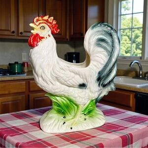Colorful Rooster Ceramic Figurine